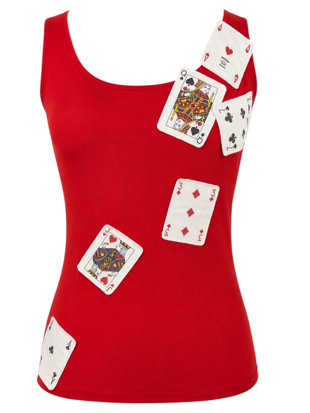 Moschino Jeans Vintage Red Playing Card Tank Top